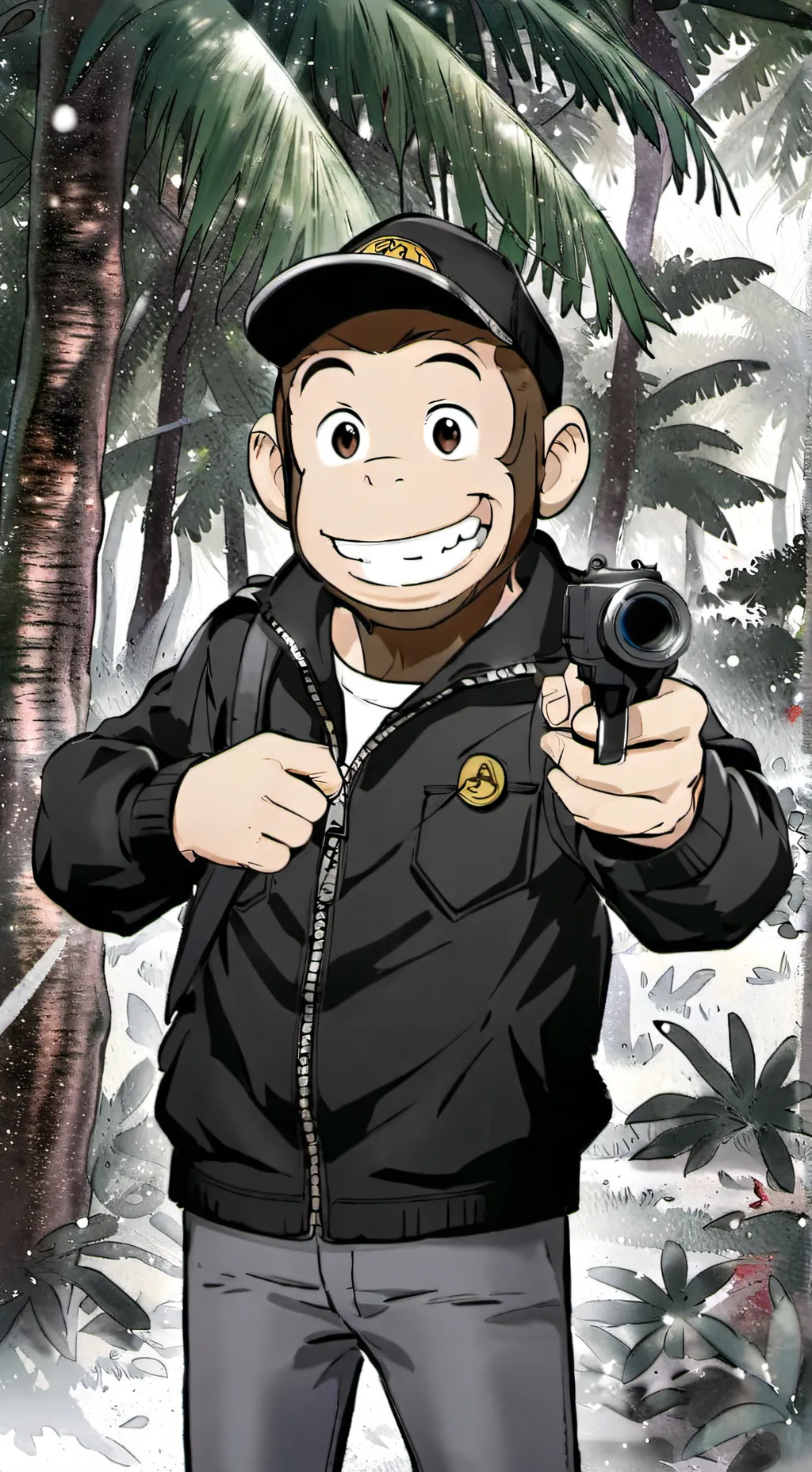 ai character: curious george background