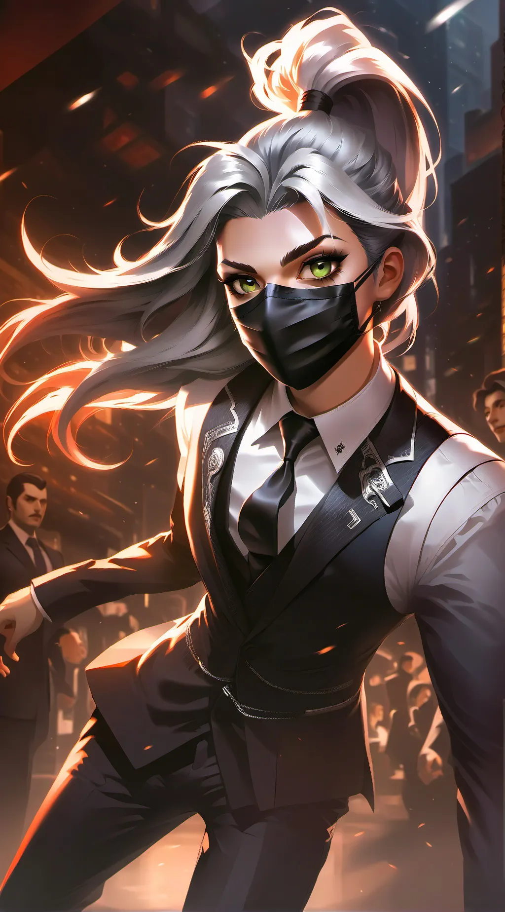 ai character: Violet background