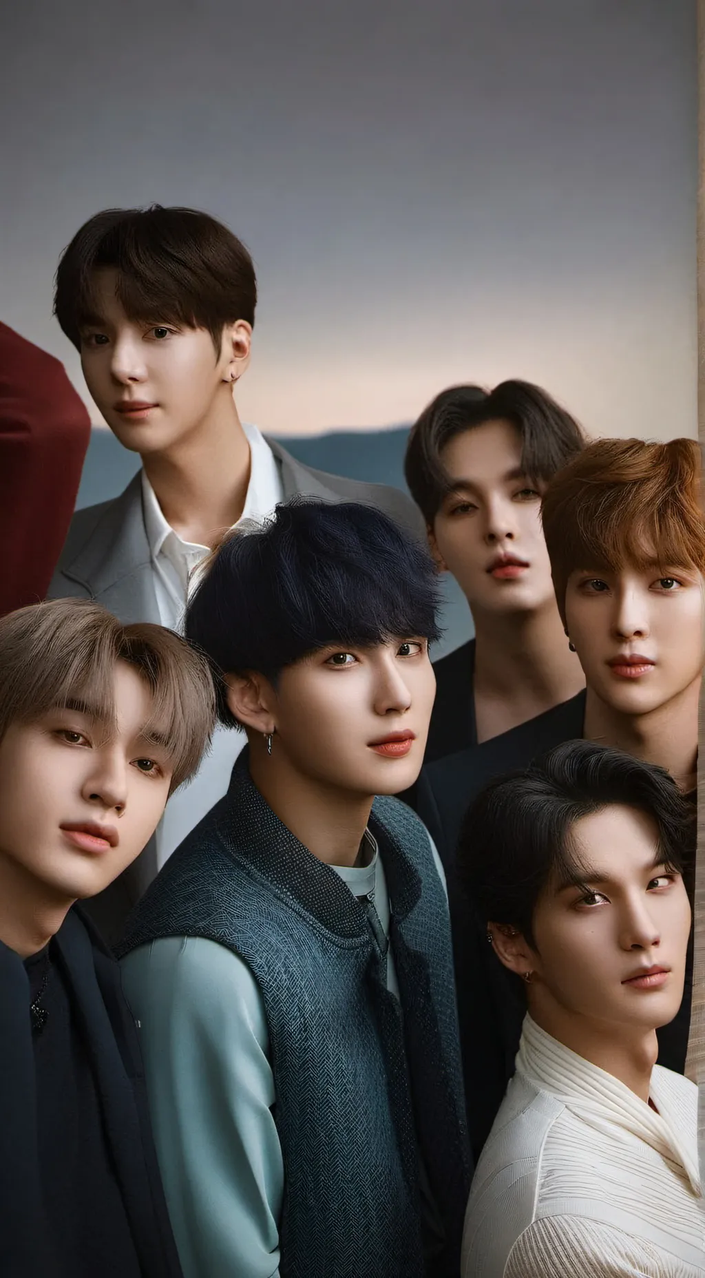 ai character: ehnypen beach day background