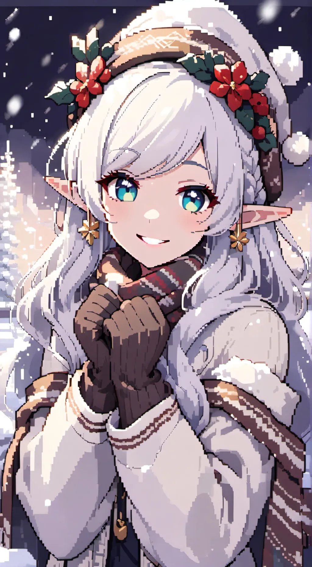 ai character: Snowflake background