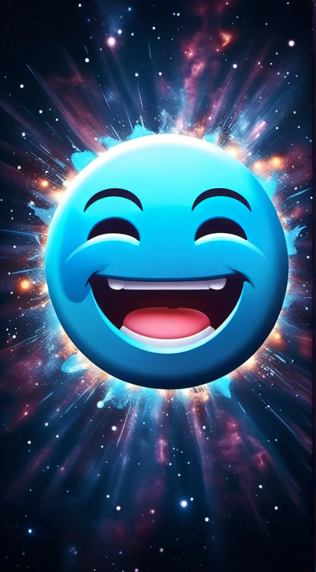 ai character: Blue emoji background