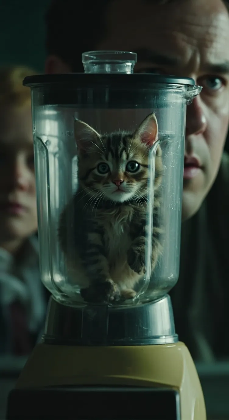 ai character: Kitten in blender background