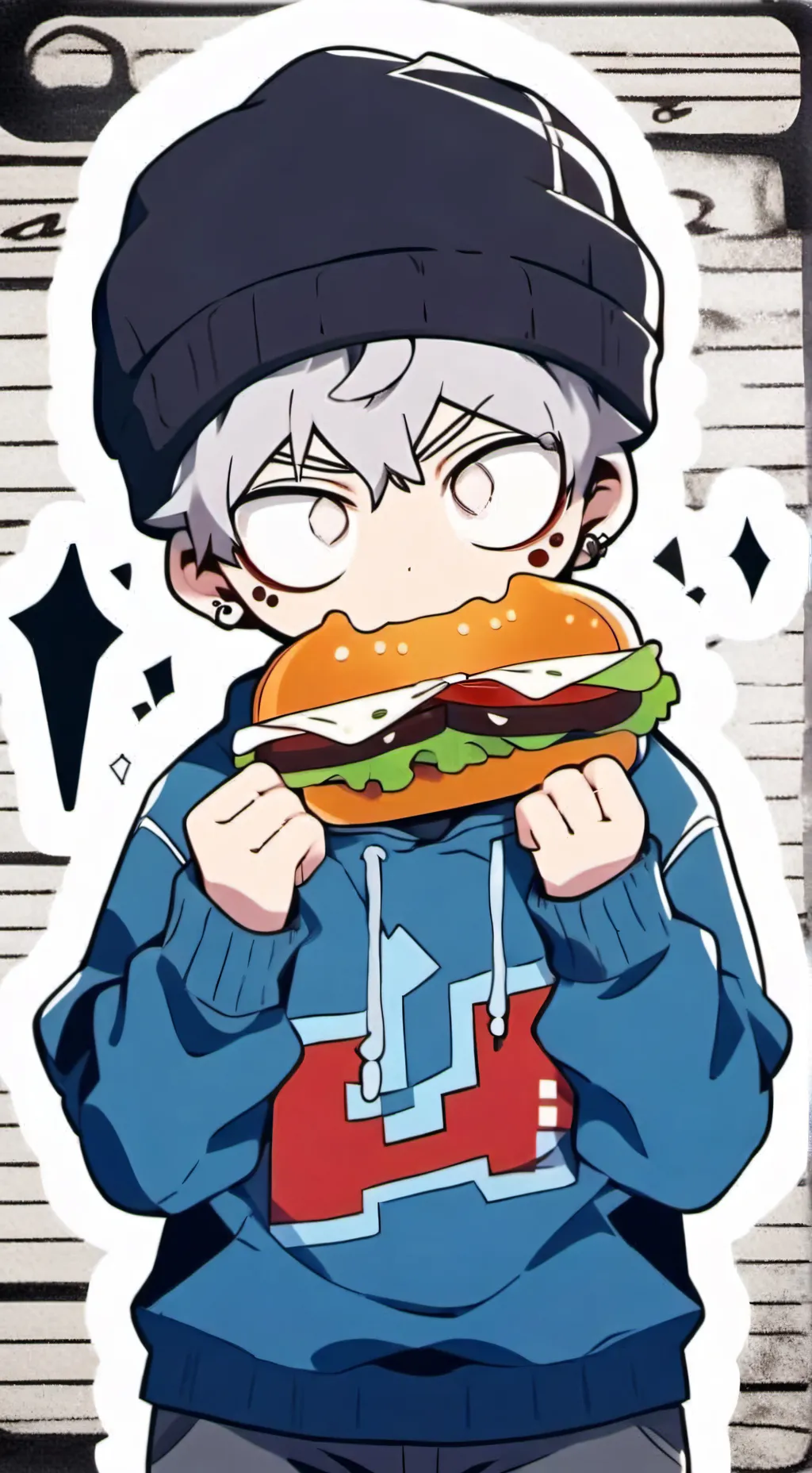 ai character: 🍔007n7🍔 background