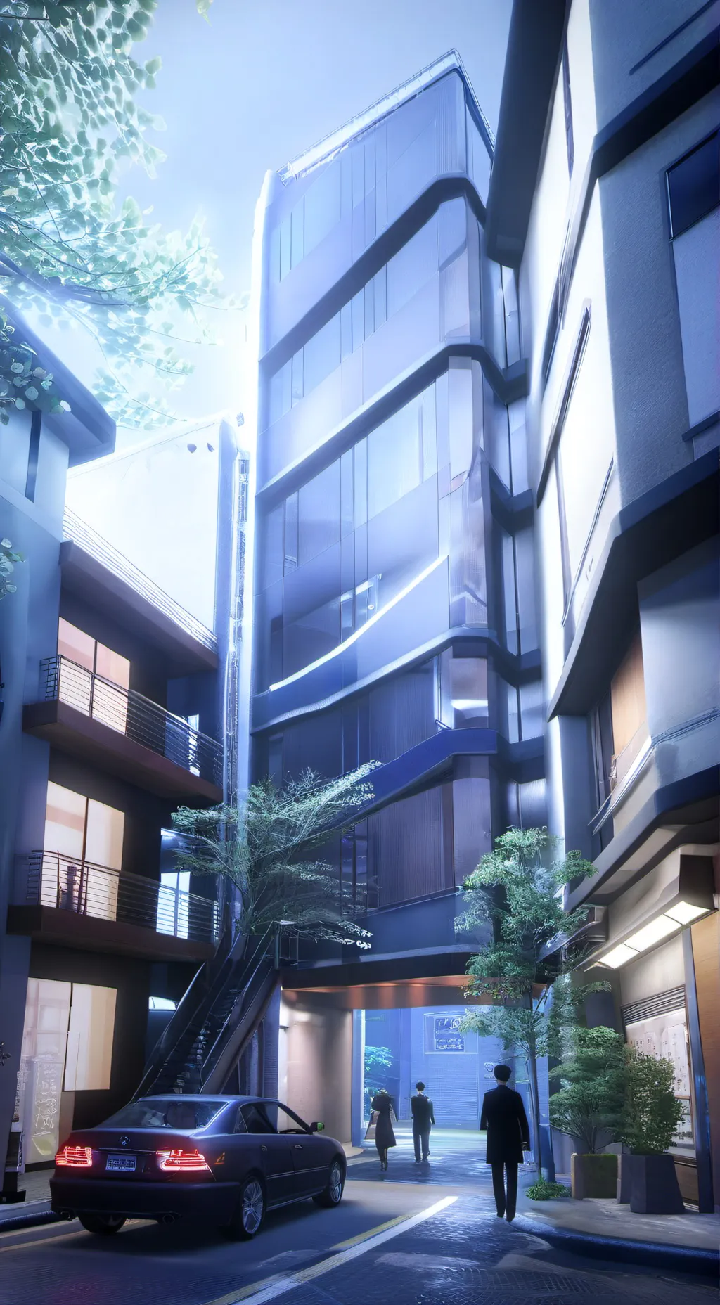 ai character: shibuya background