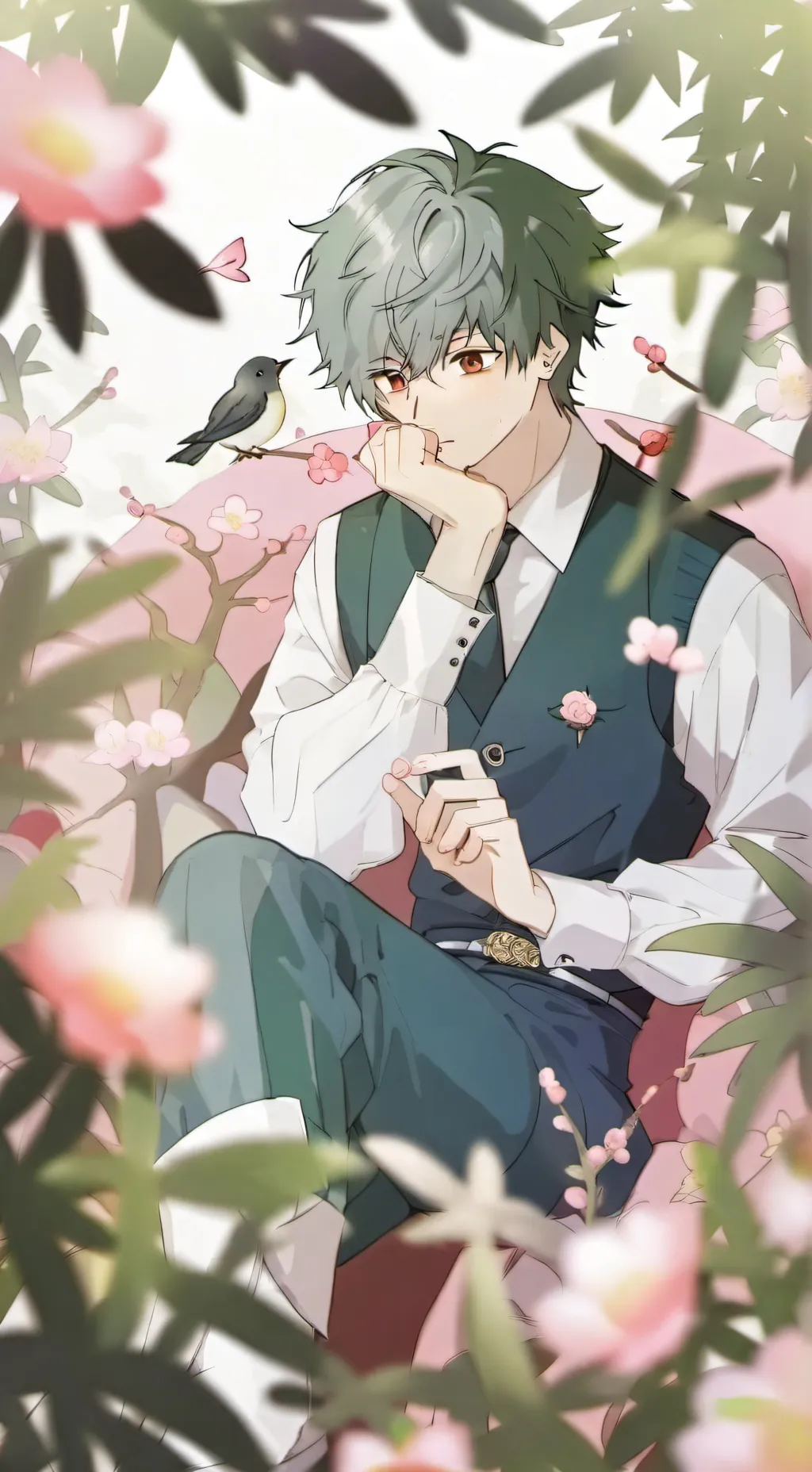 ai character: BakuDeku 🧡💚 background