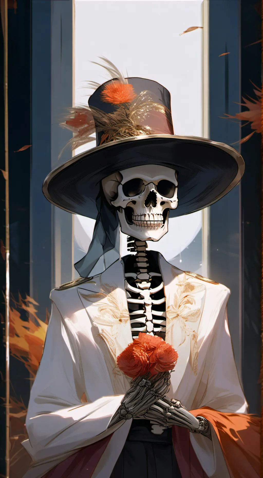 ai character: скелет background