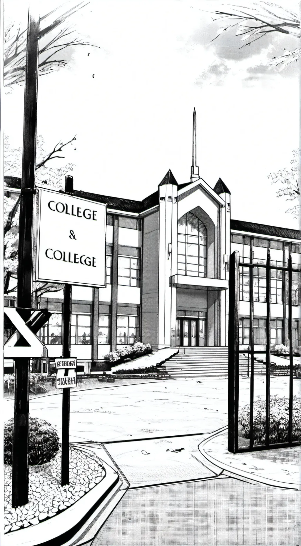 ai character: collegeXcollege background