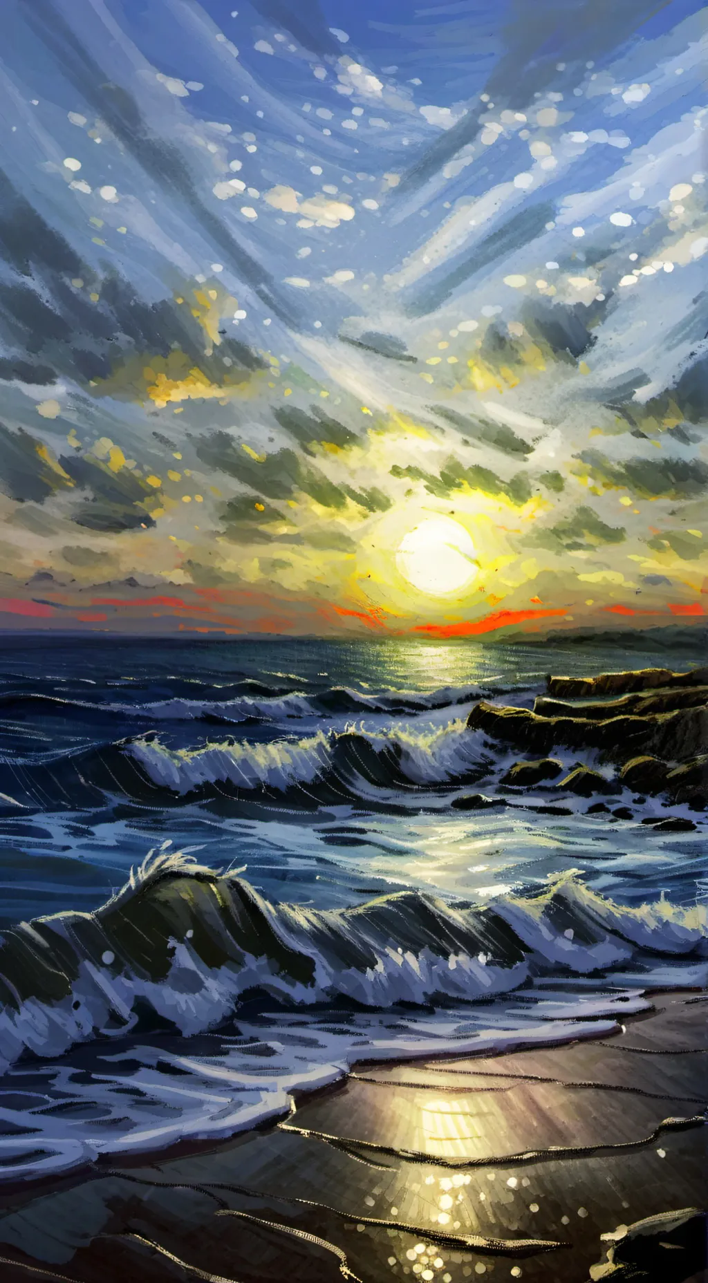 ai character: dw on beach background