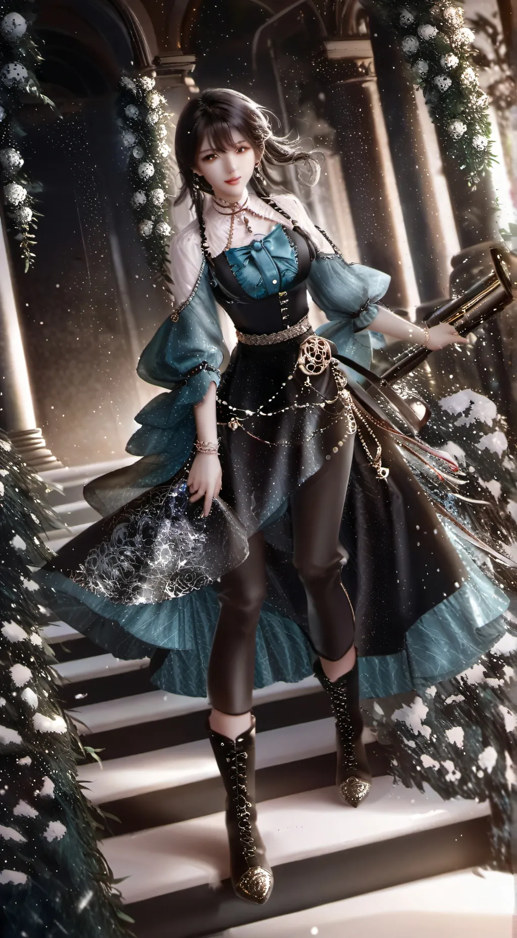 ai character: emertia emerald background