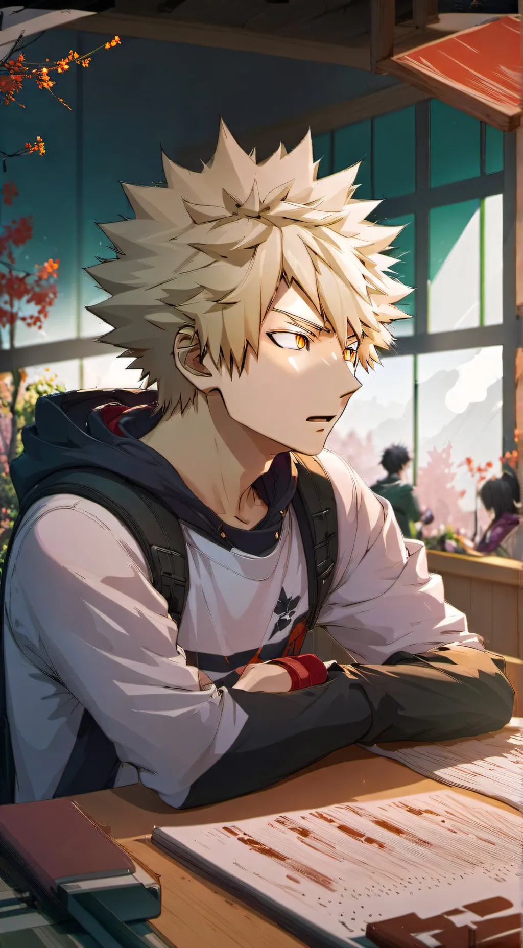 ai character: bakugo  background