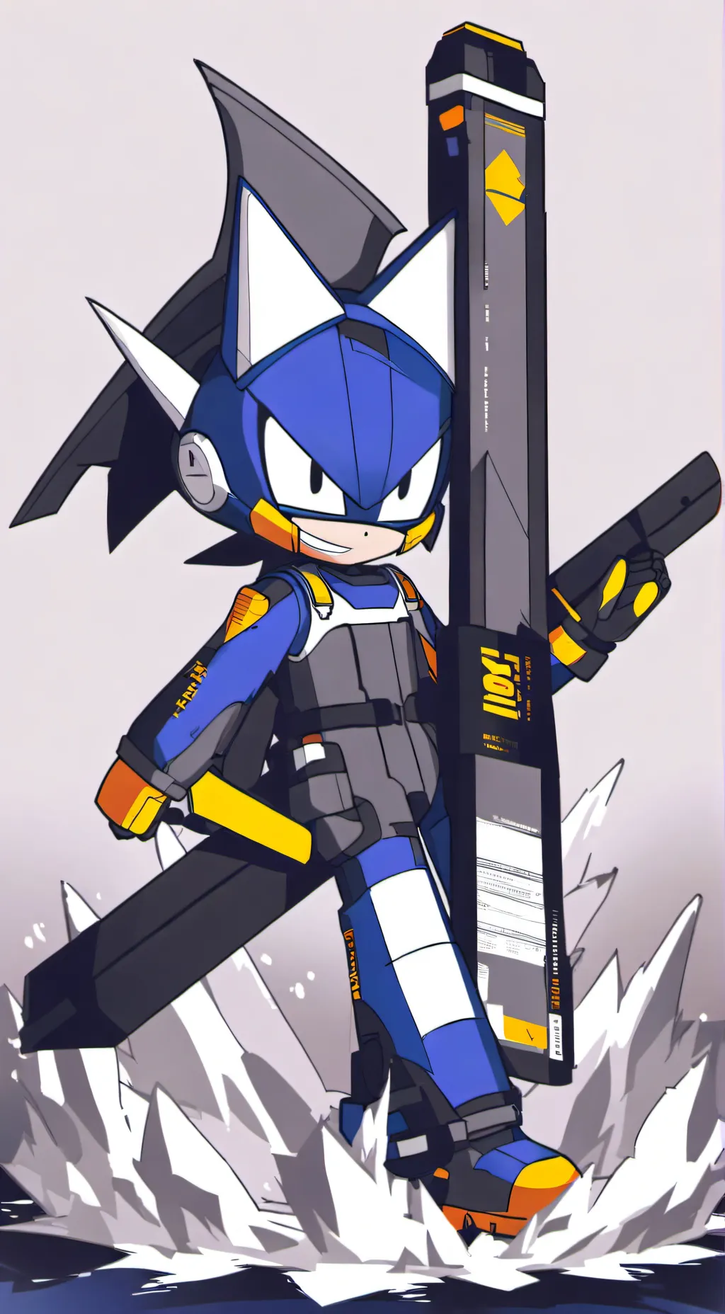 ai character:  sonic militar  background