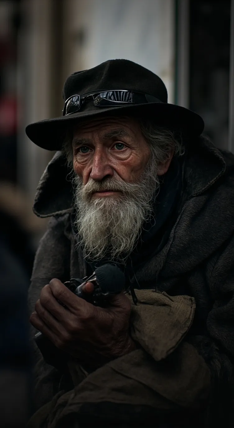 ai character: Homeless Beggar background