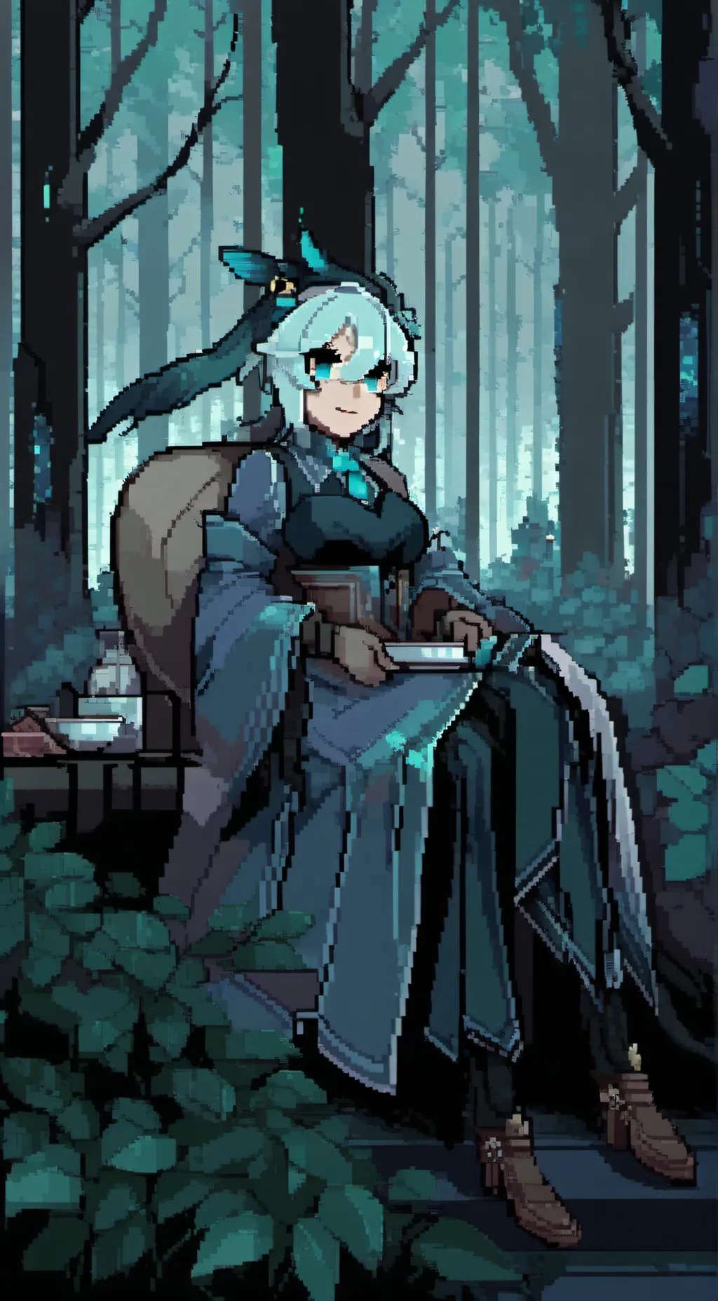 ai character: Shadow milk cookie background