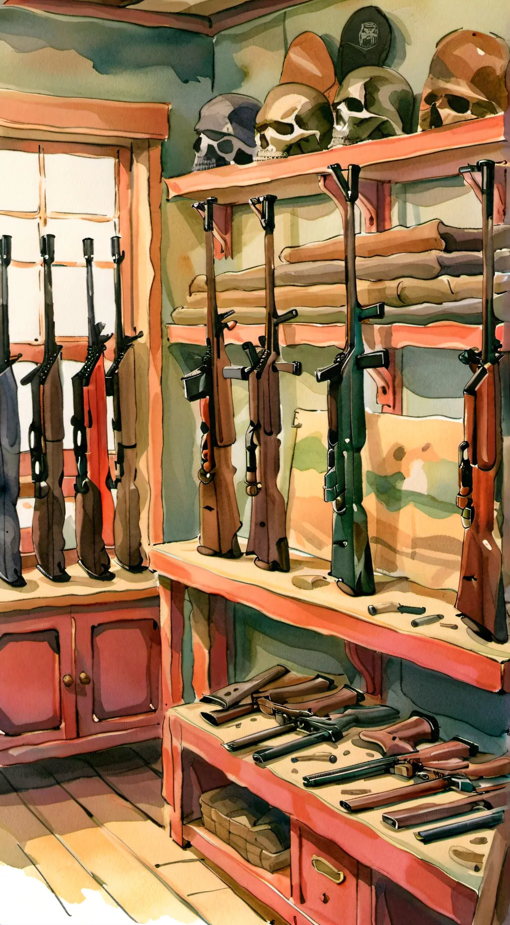 ai character: Rock Guns Shop background