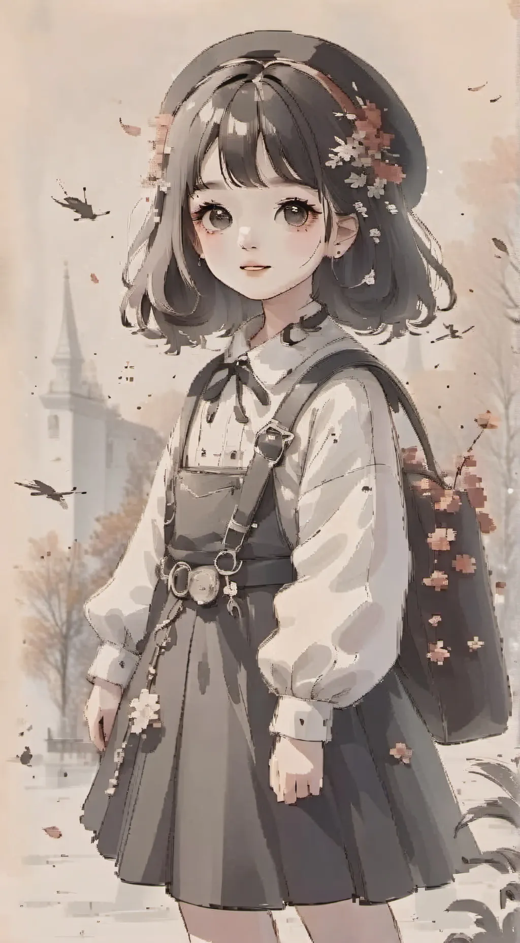 ai character: girl hun background