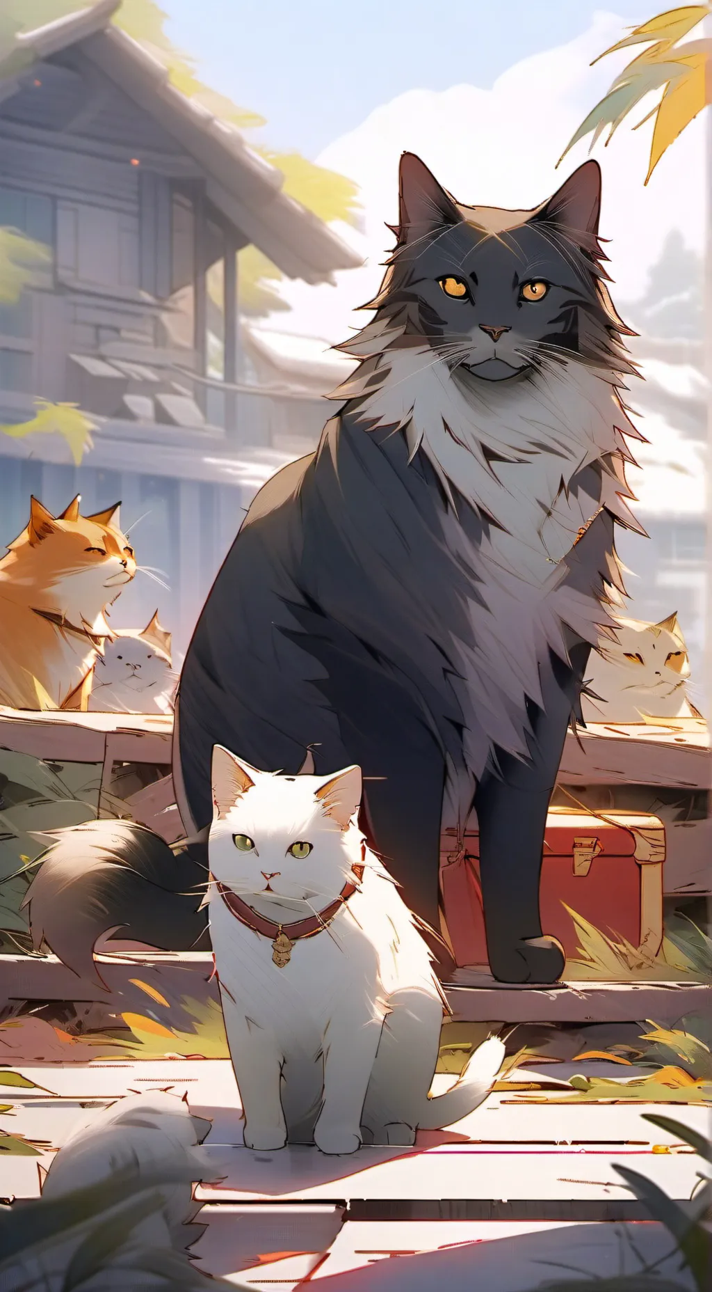 ai character: Street cats background