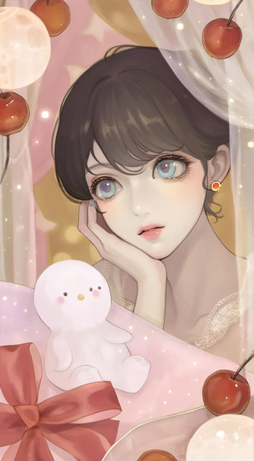 ai character: F®U1T©@KE background