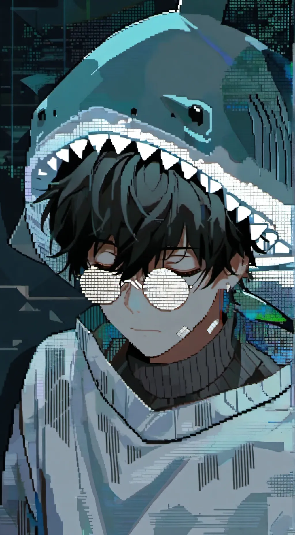 ai character: TUBARÃO 🦈  background