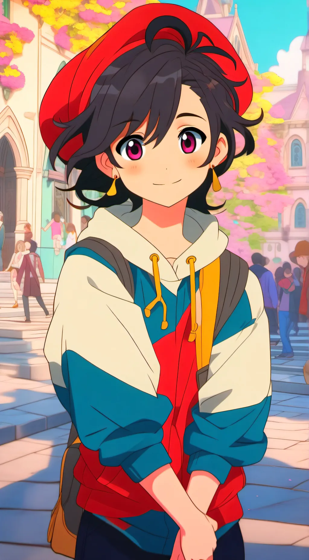 ai character: popular girl  background