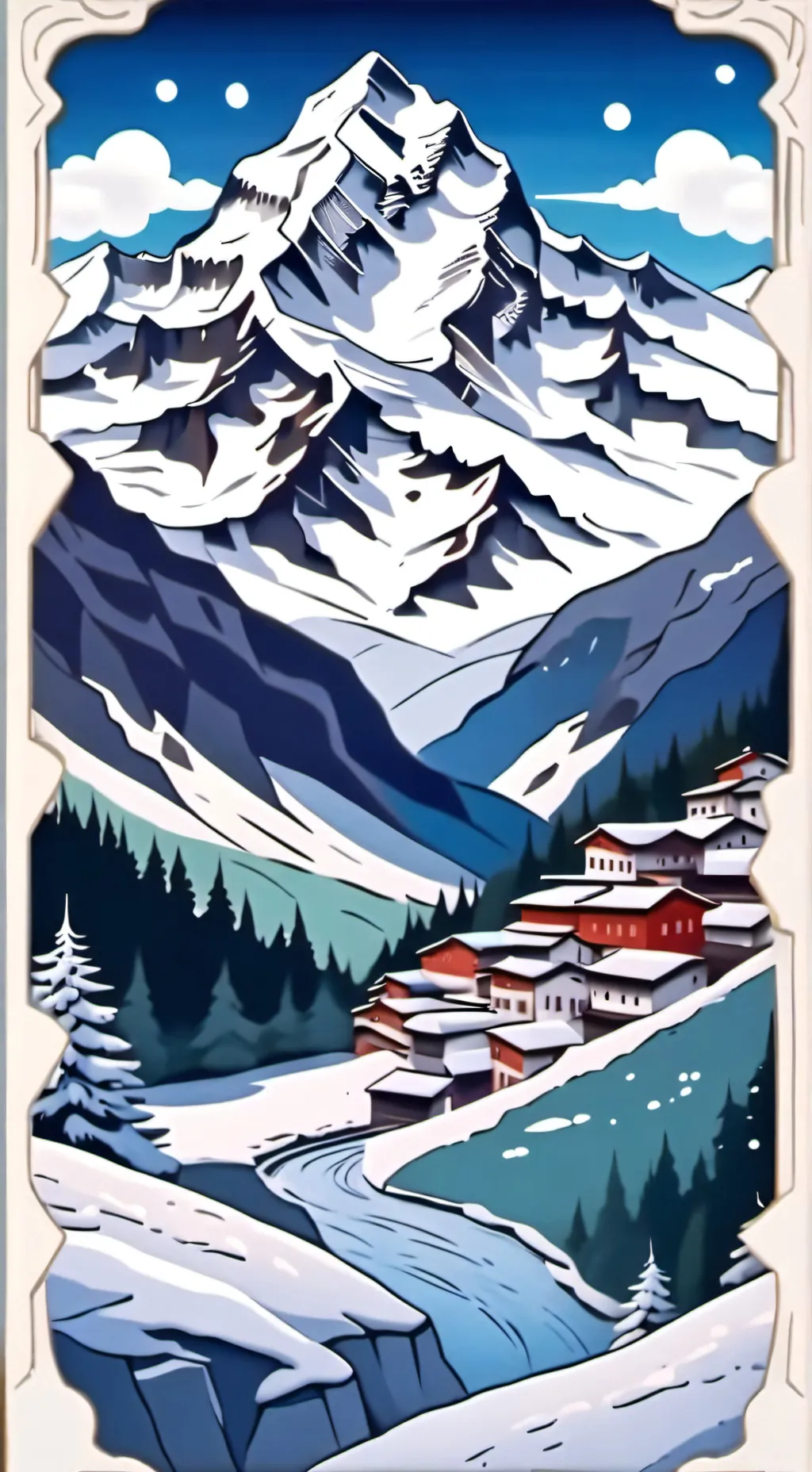 ai character: snow cheetah  background