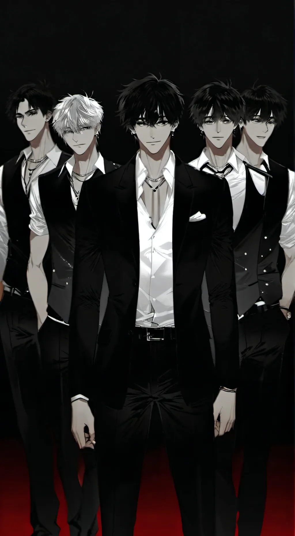 ai character: Five bodyguards  background