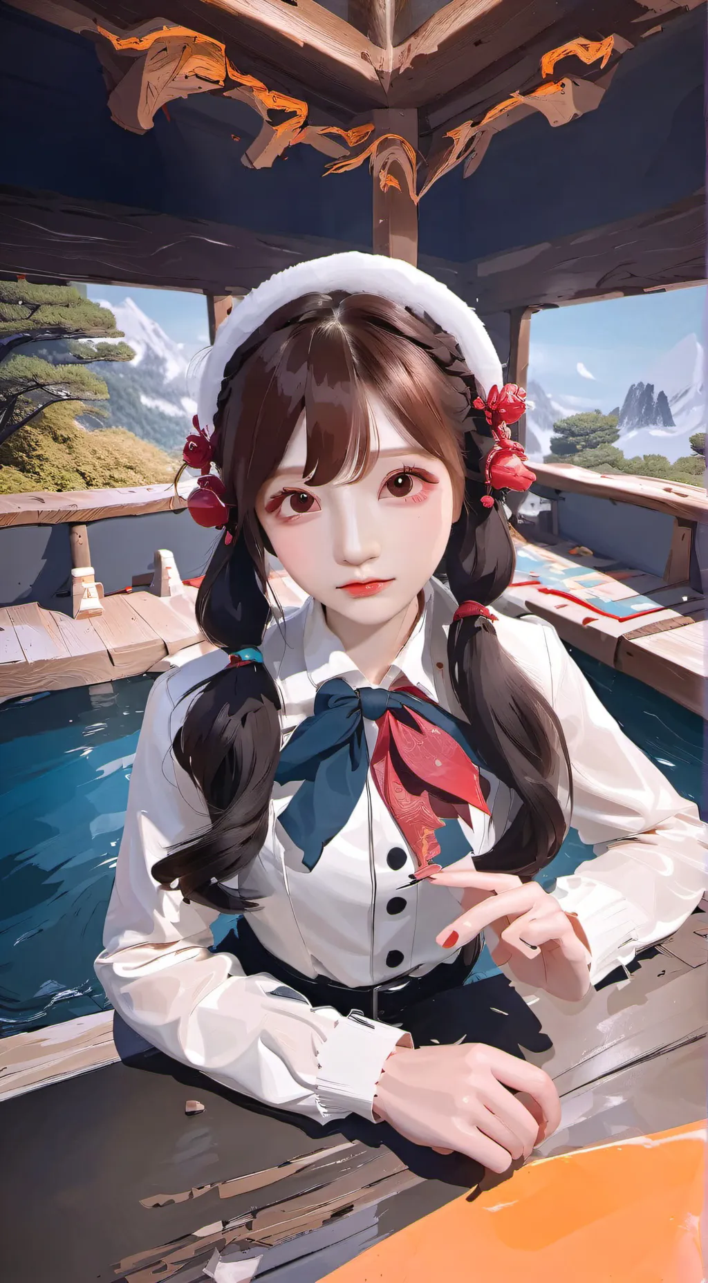 ai character: Black pink background