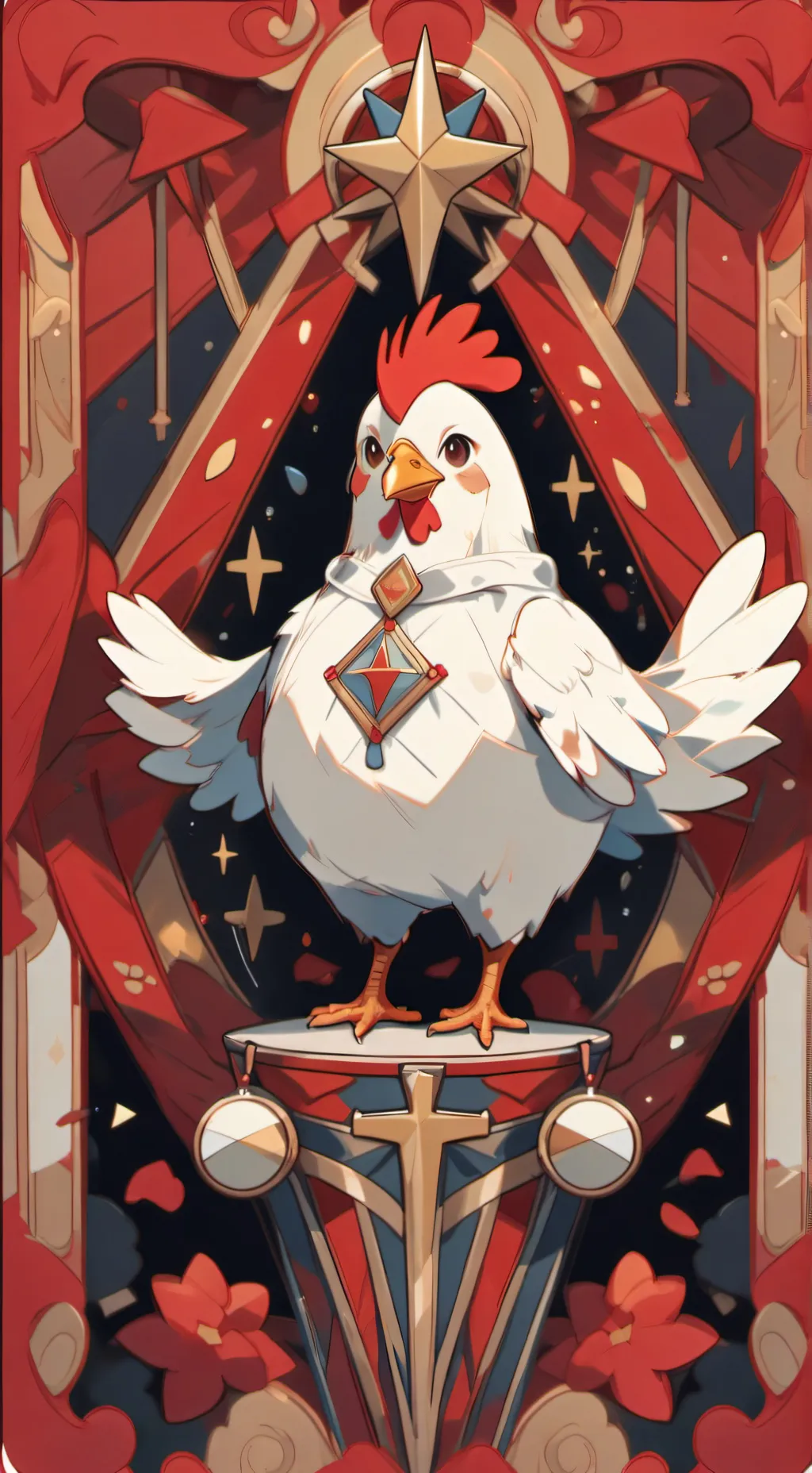 ai character: cute chicken background