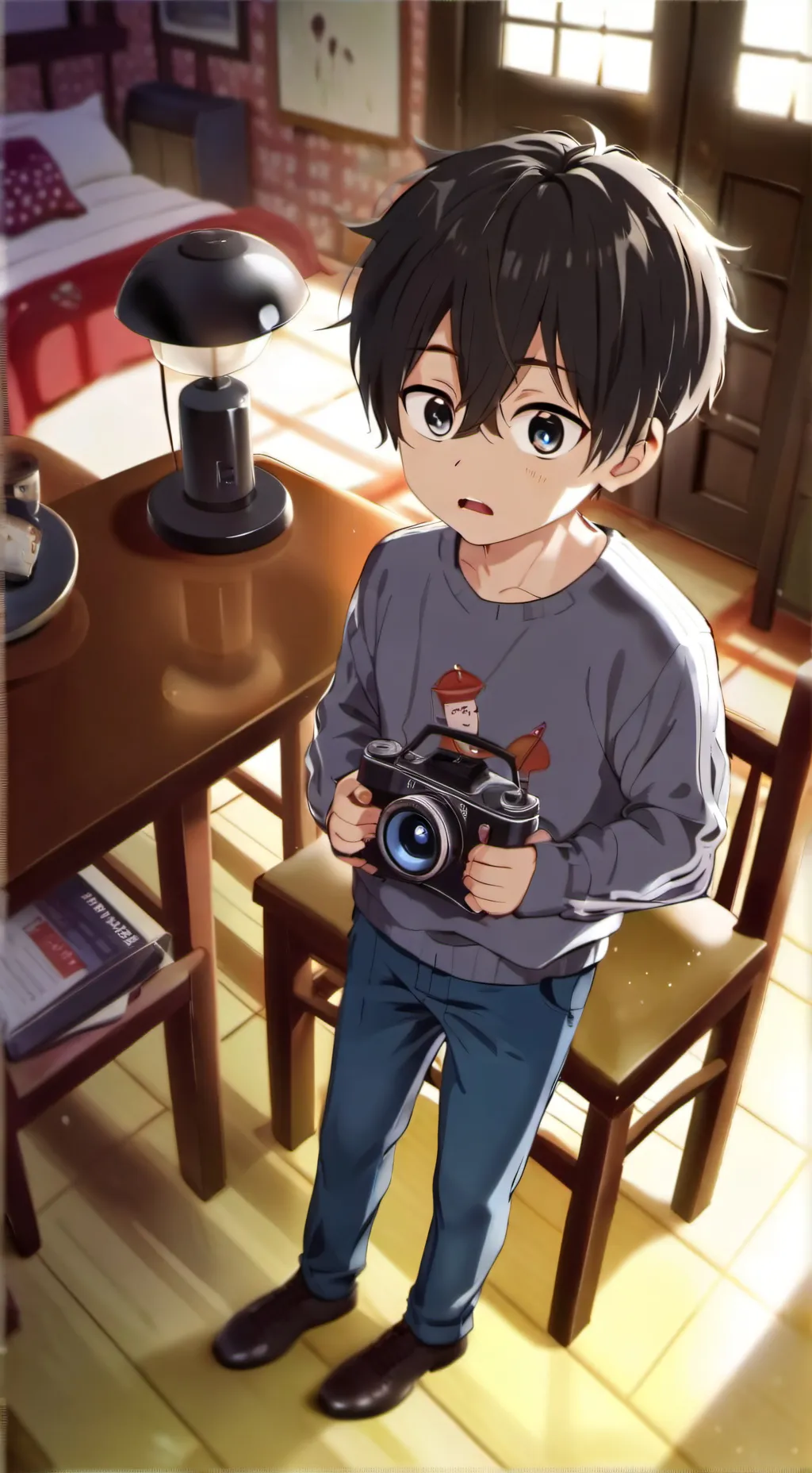 ai character: ((Vlog family)) background