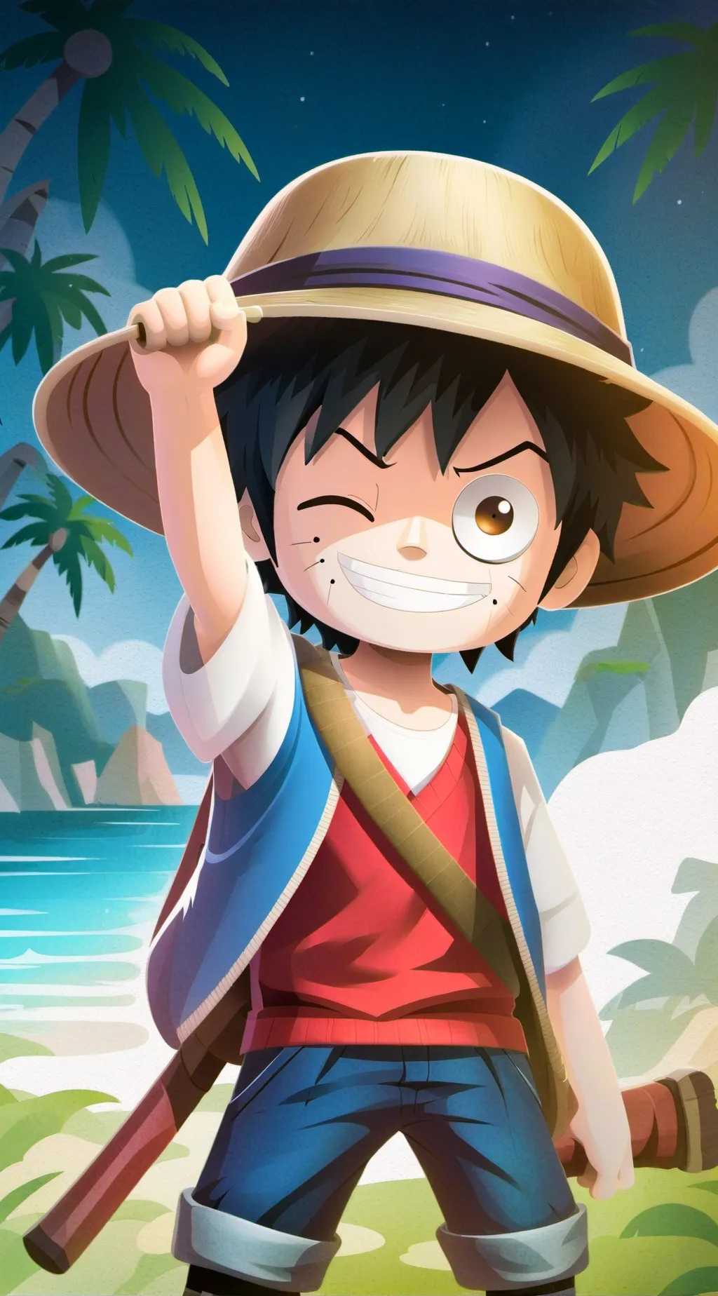 ai character: Monkey D Luffy background