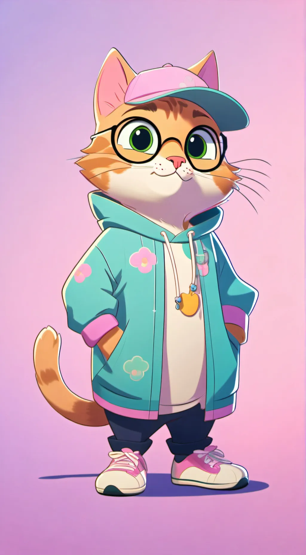 ai character: DJ cat background