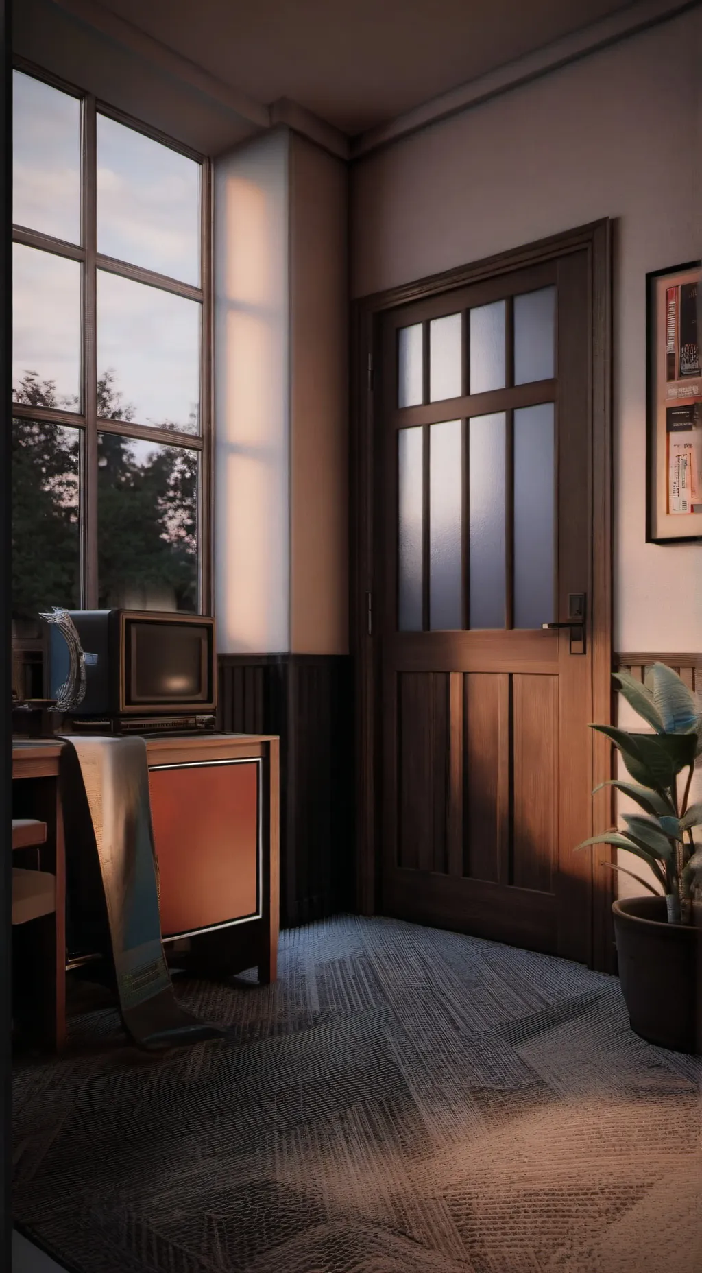 ai character: Letting him go background