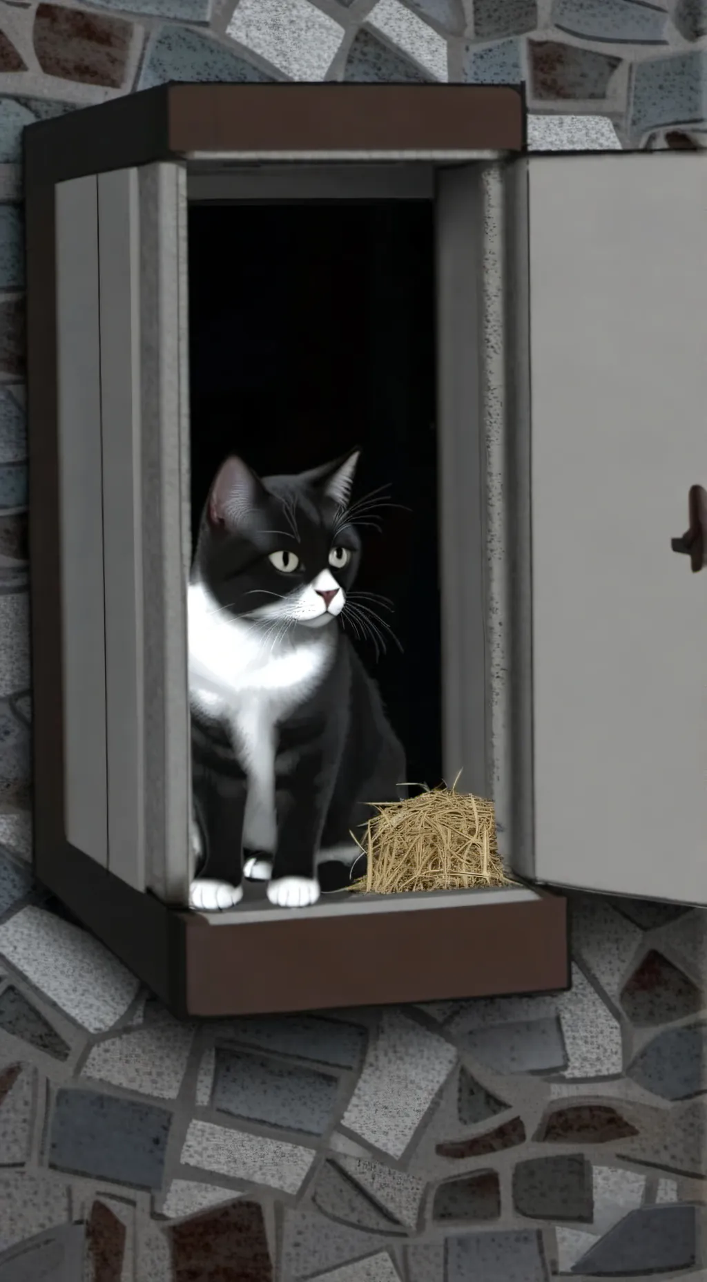 ai character: gatito abandonado background