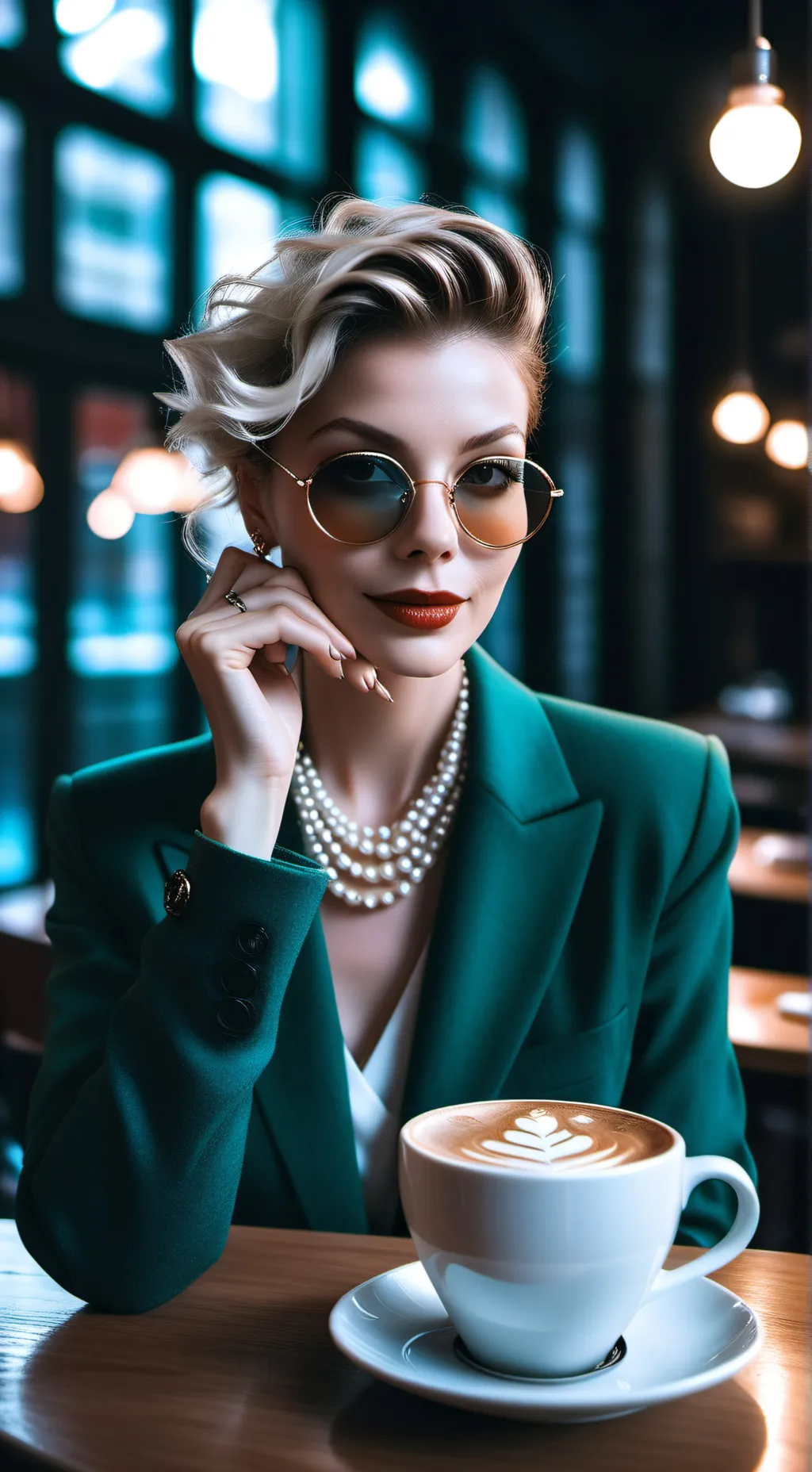 ai character: The Latte Art Connoisseur background