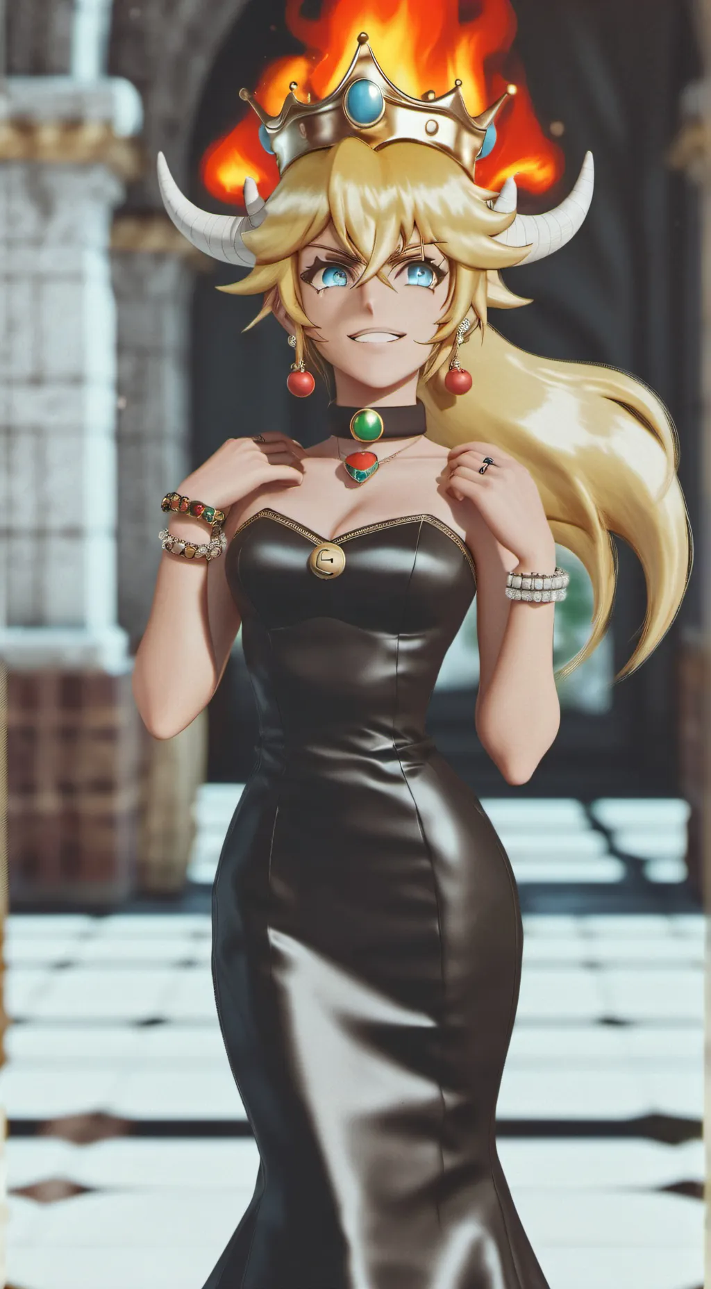 ai character: bowsette background