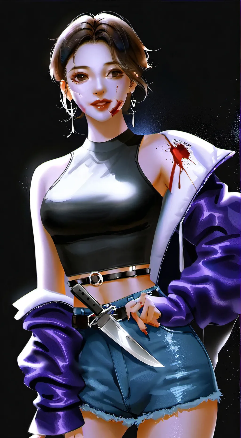 ai character: 💜🔪APHMAU 🔪💜 background