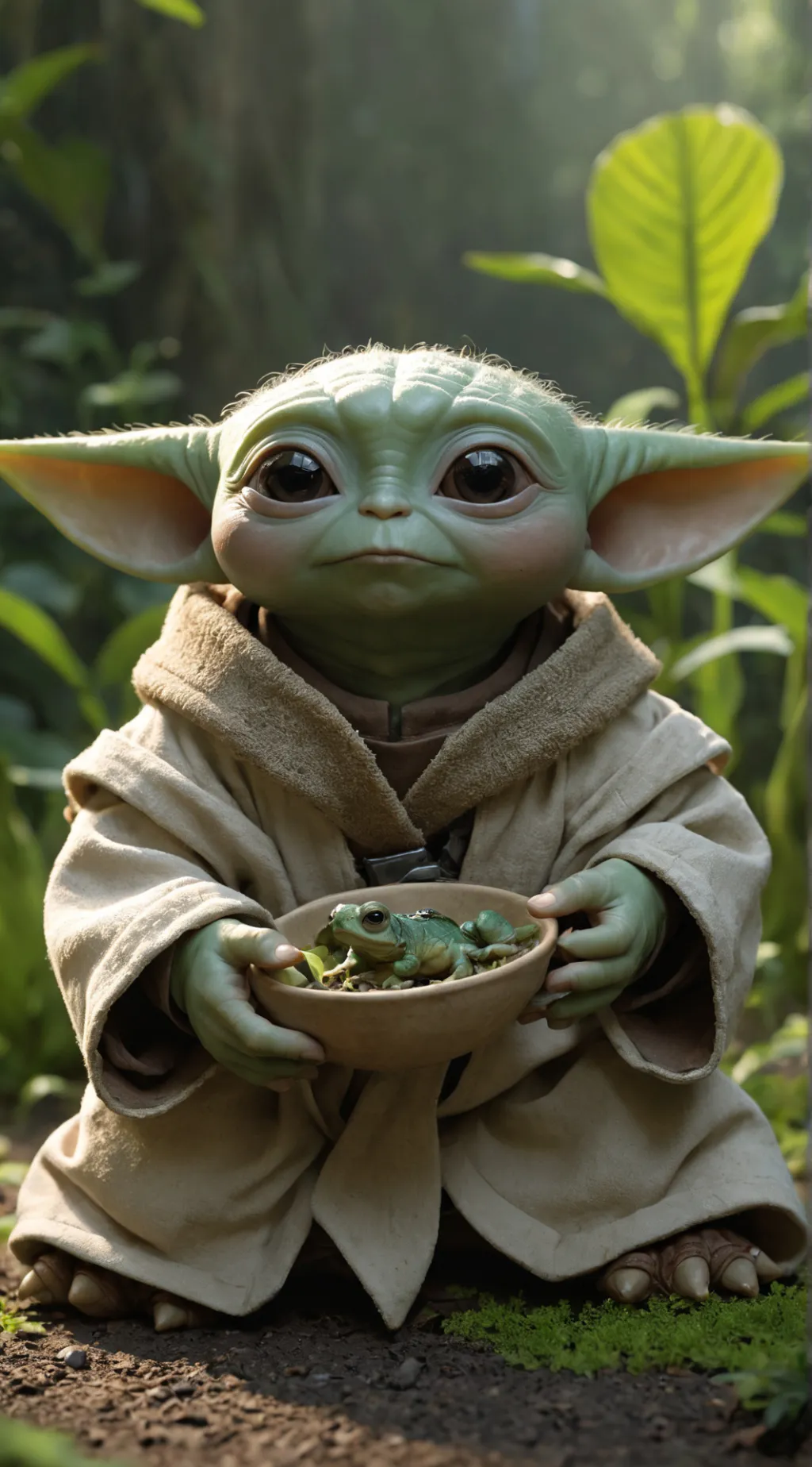 ai character: Baby Yoda background