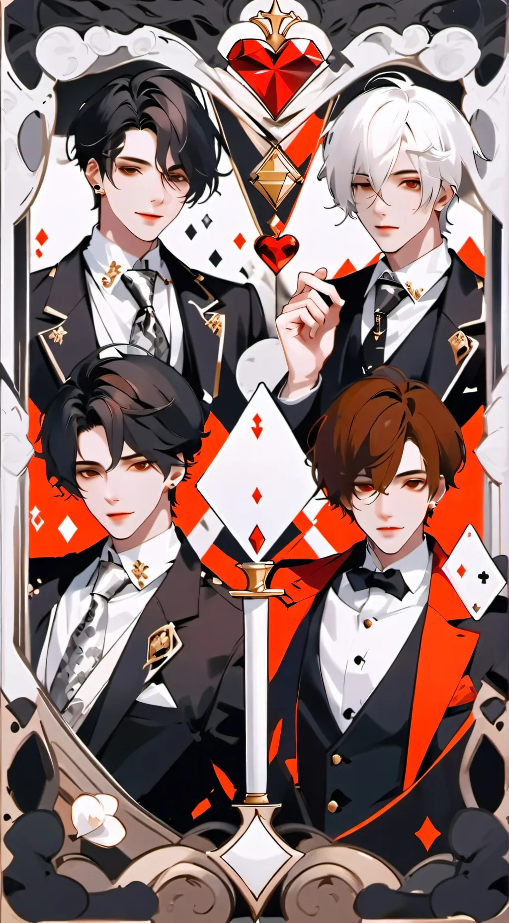 ai character: ♤Kia♡Ray◇Ace♧Noah background