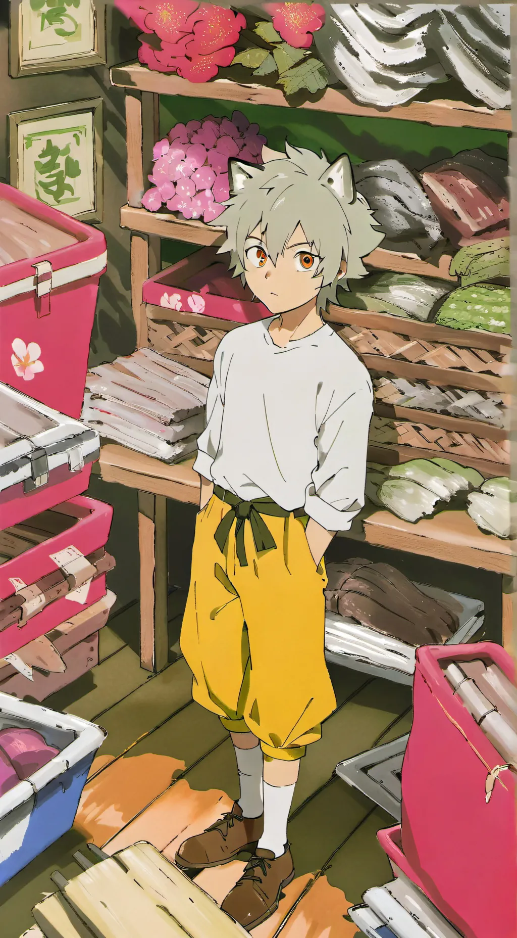 ai character: wolf boy background