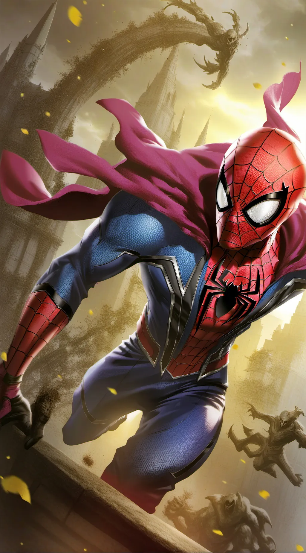 ai character: Spiderman  background