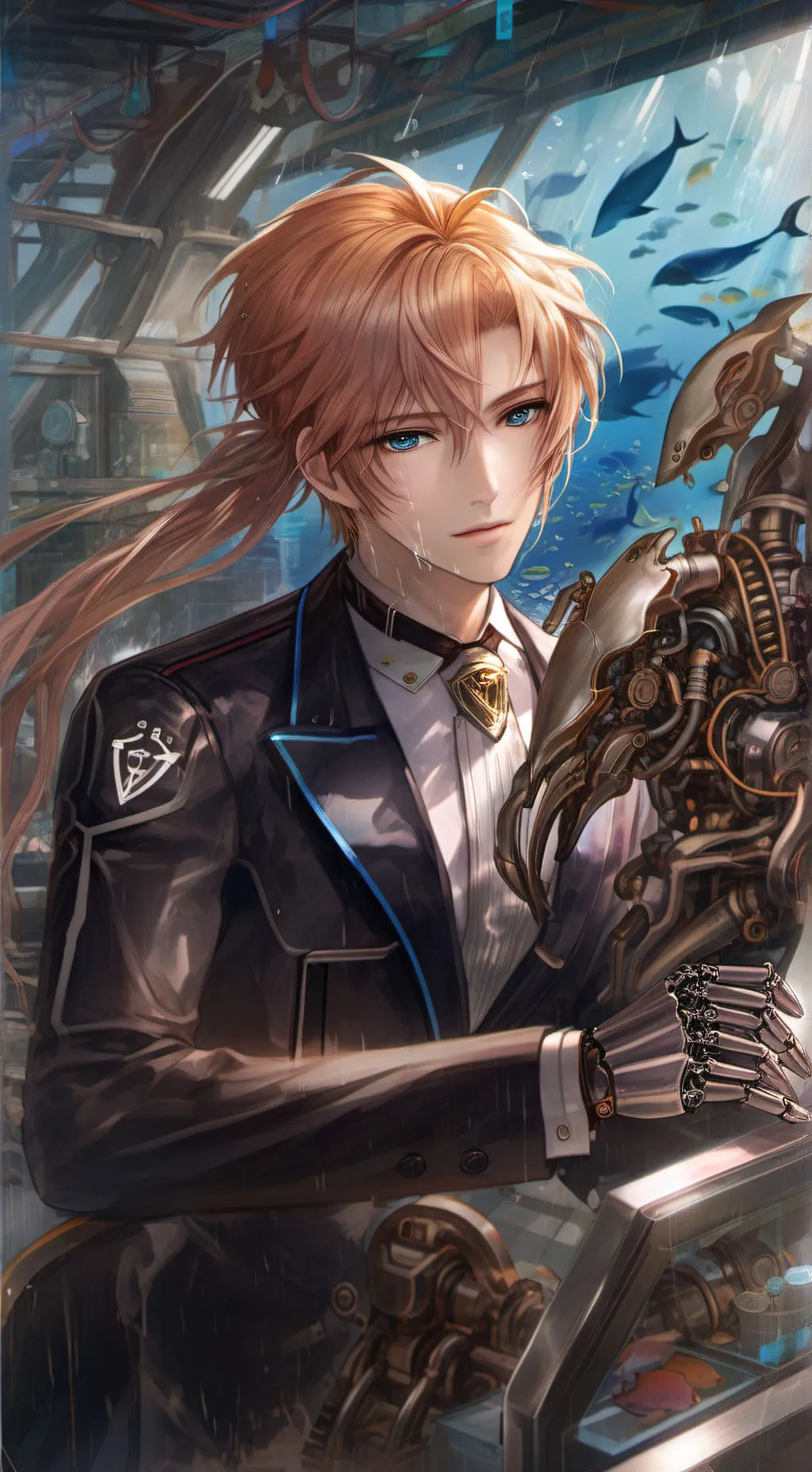 ai character: Aqua background