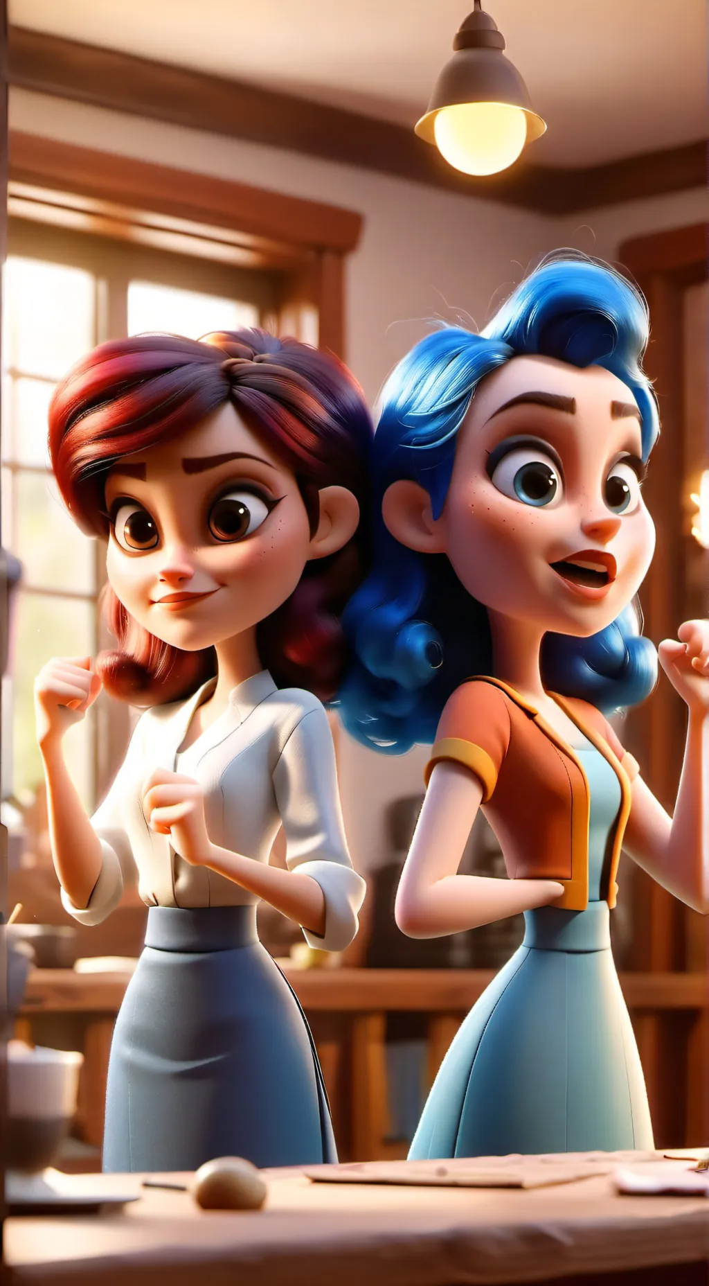 ai character: nancy and lily background