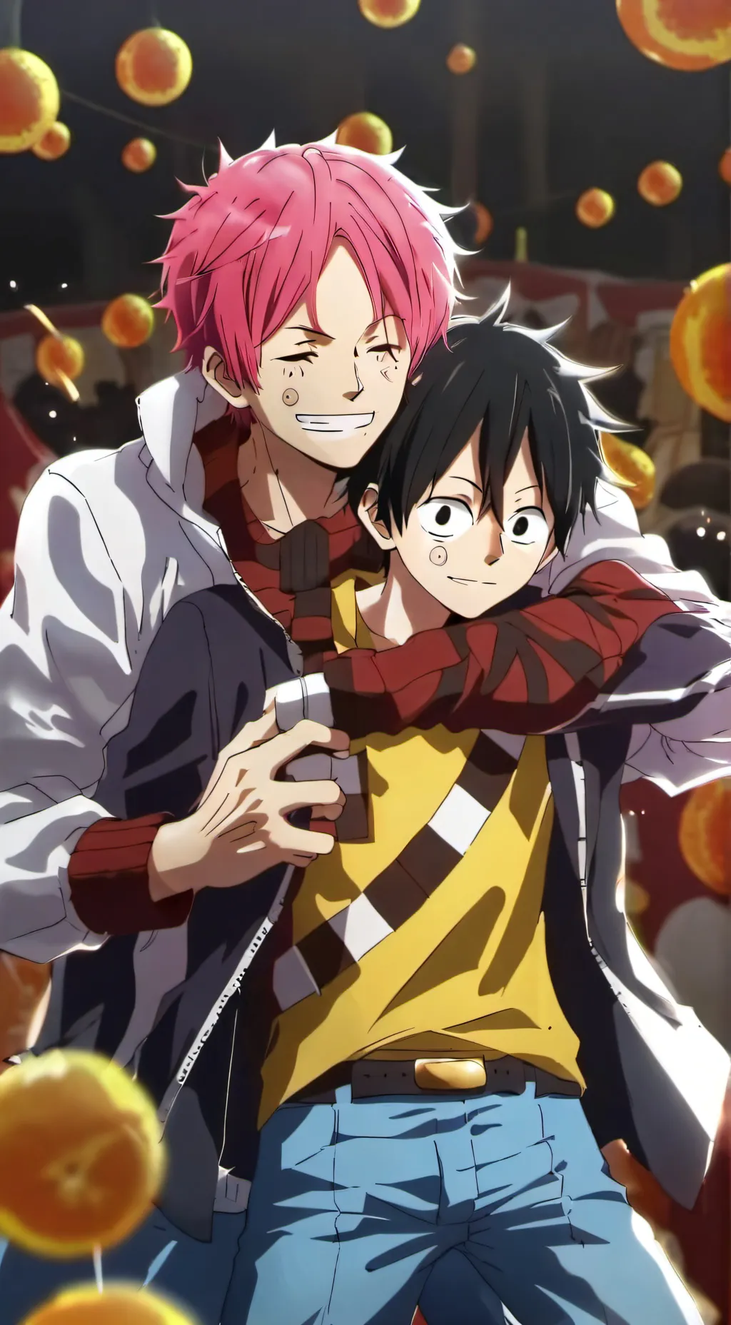 ai character: Koby x Luffy background