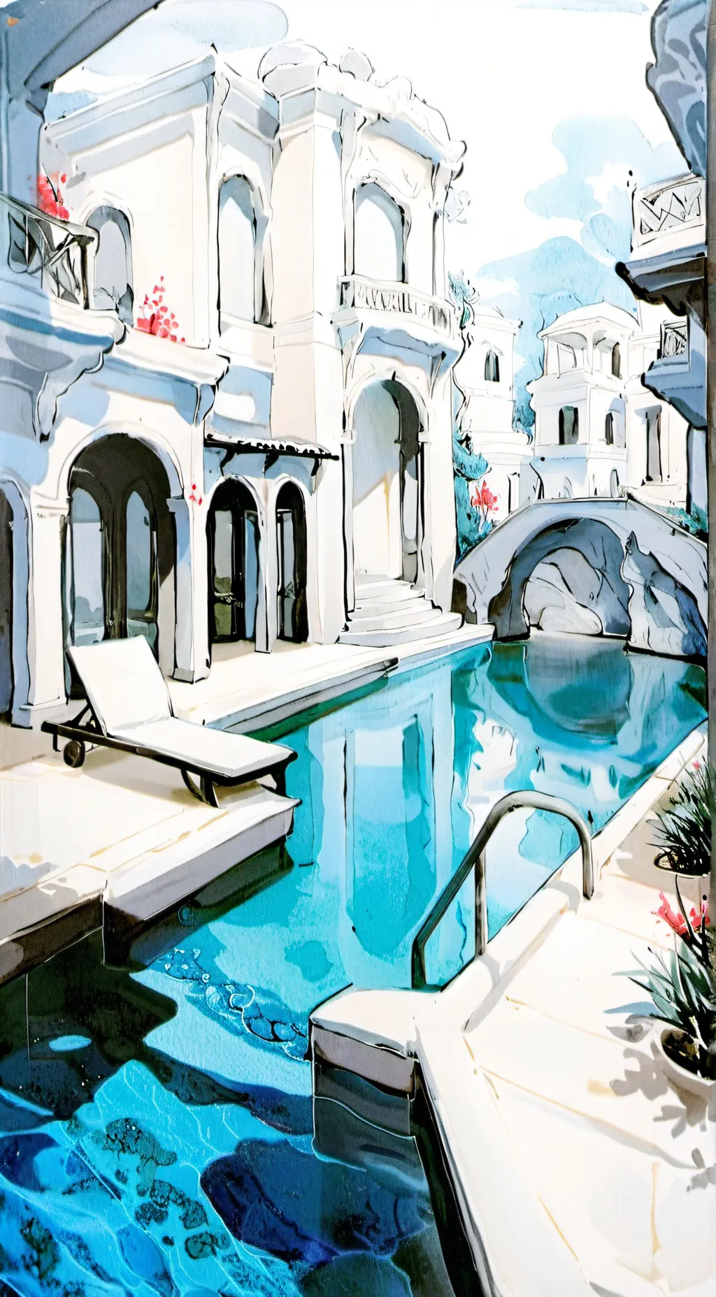 ai character: Poolside SG background