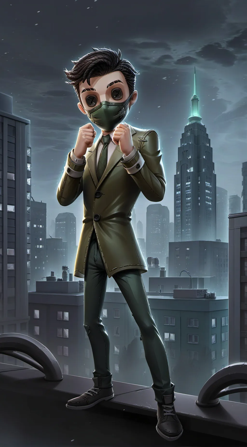 ai character: Midnight Marvel background