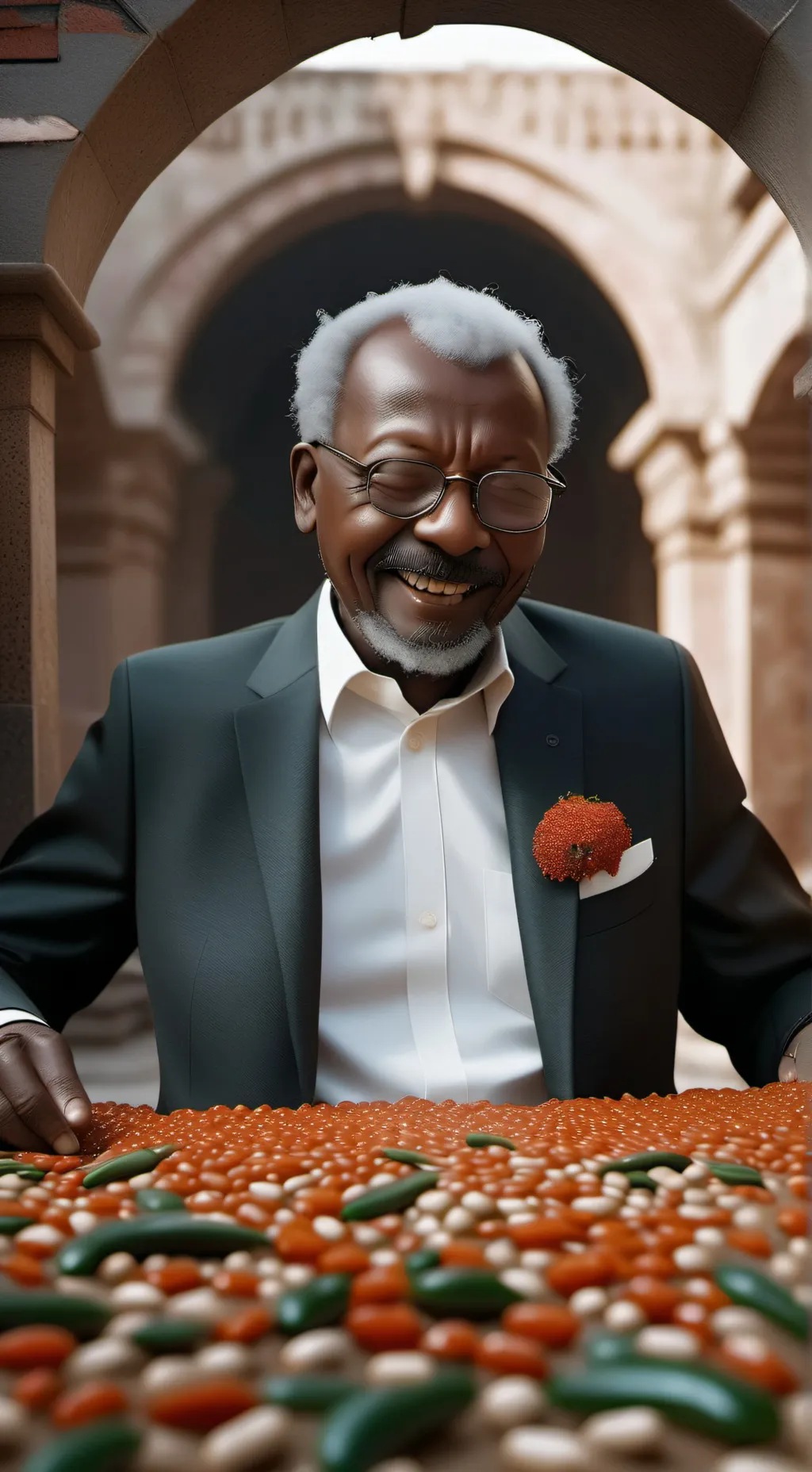 ai character: bean city background