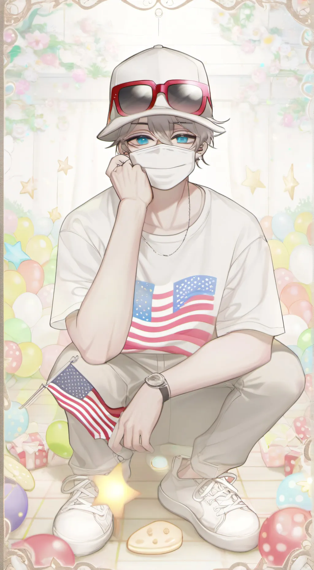 ai character: 🇺🇸♥️+.USA.+♥️🇺🇸 background