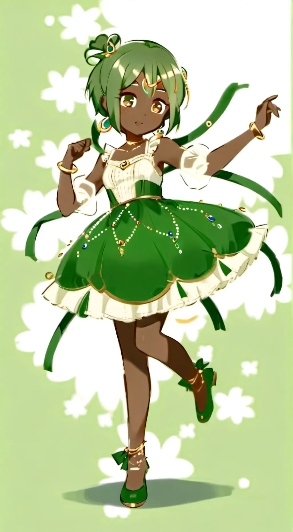 ai character: Kiwi milk cookie background