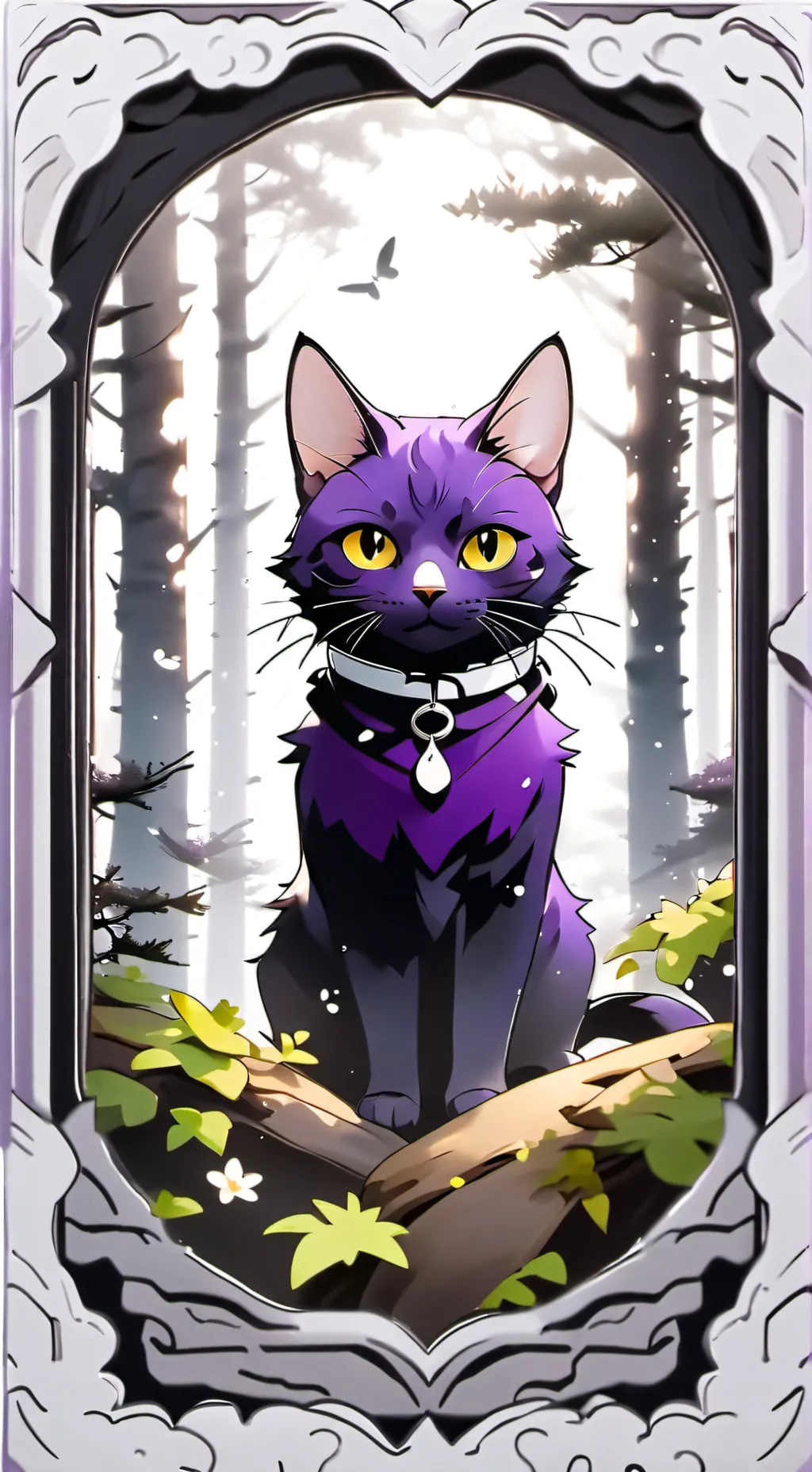 ai character:  Cetinep 💜🐈🌙 background