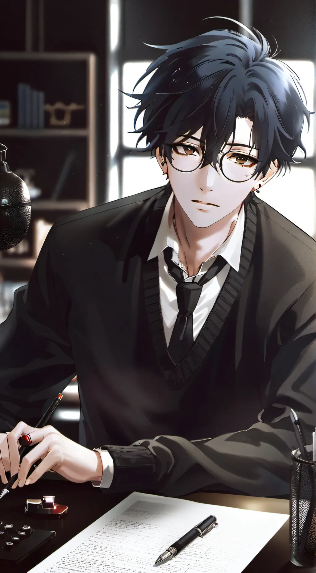 ai character: Pedantic Desk Mate background