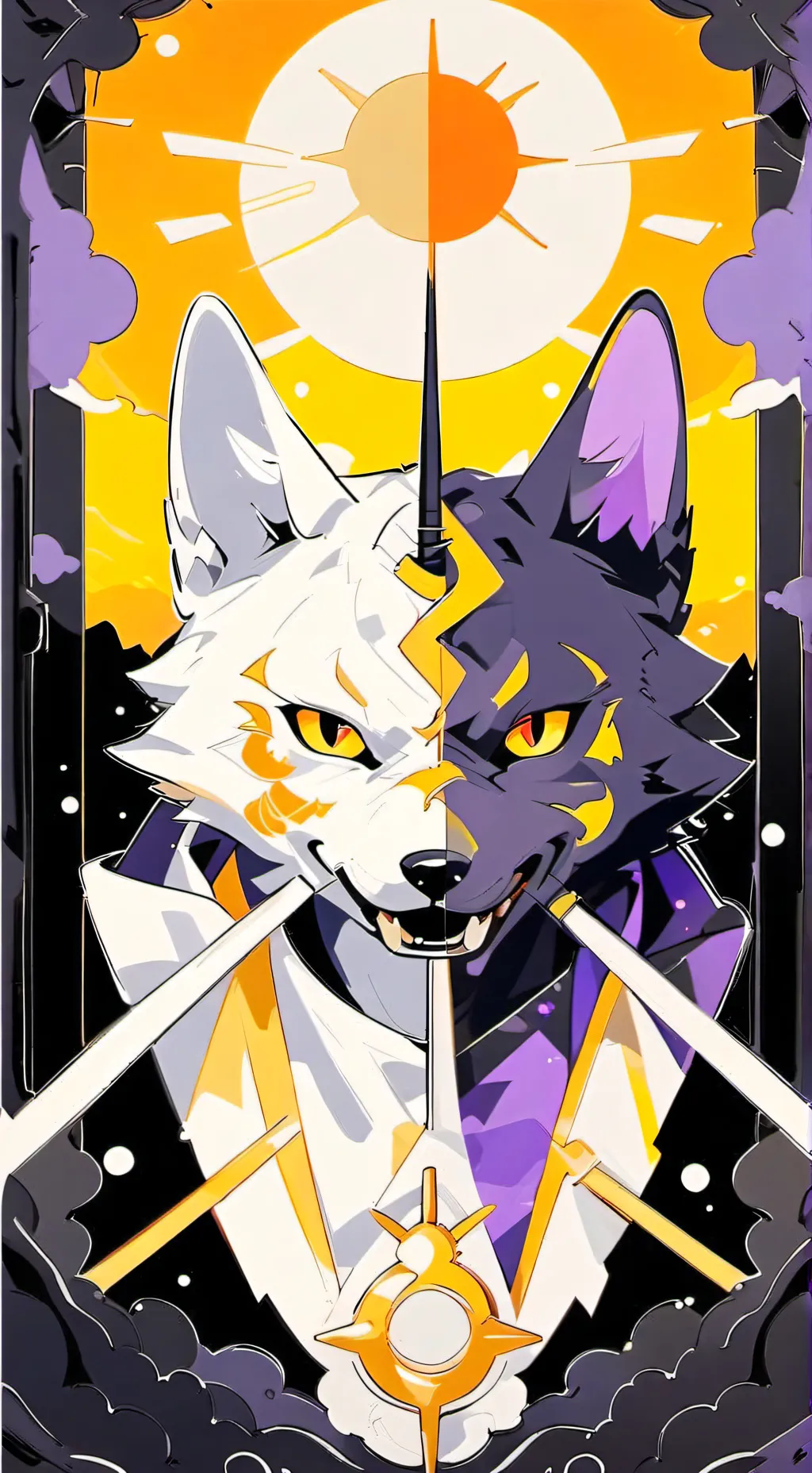 ai character: sun x moon background